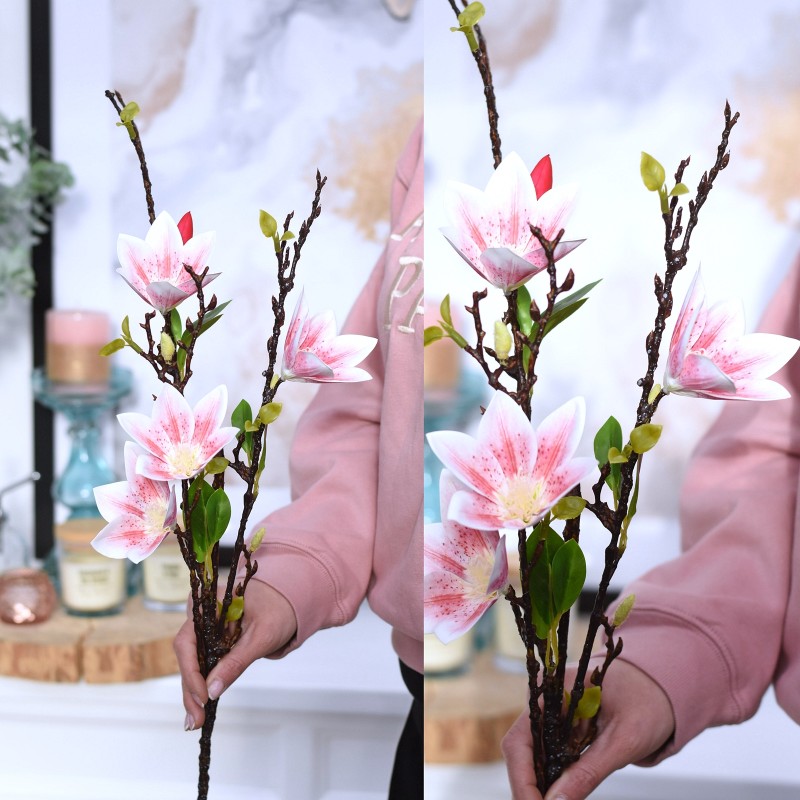 Magnolia gumowa RÓŻ 88cm